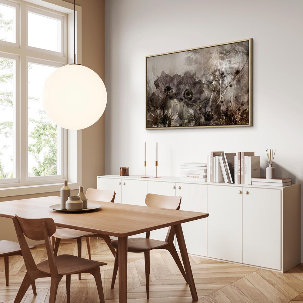 Sepia Anemones Floral Canvas Print