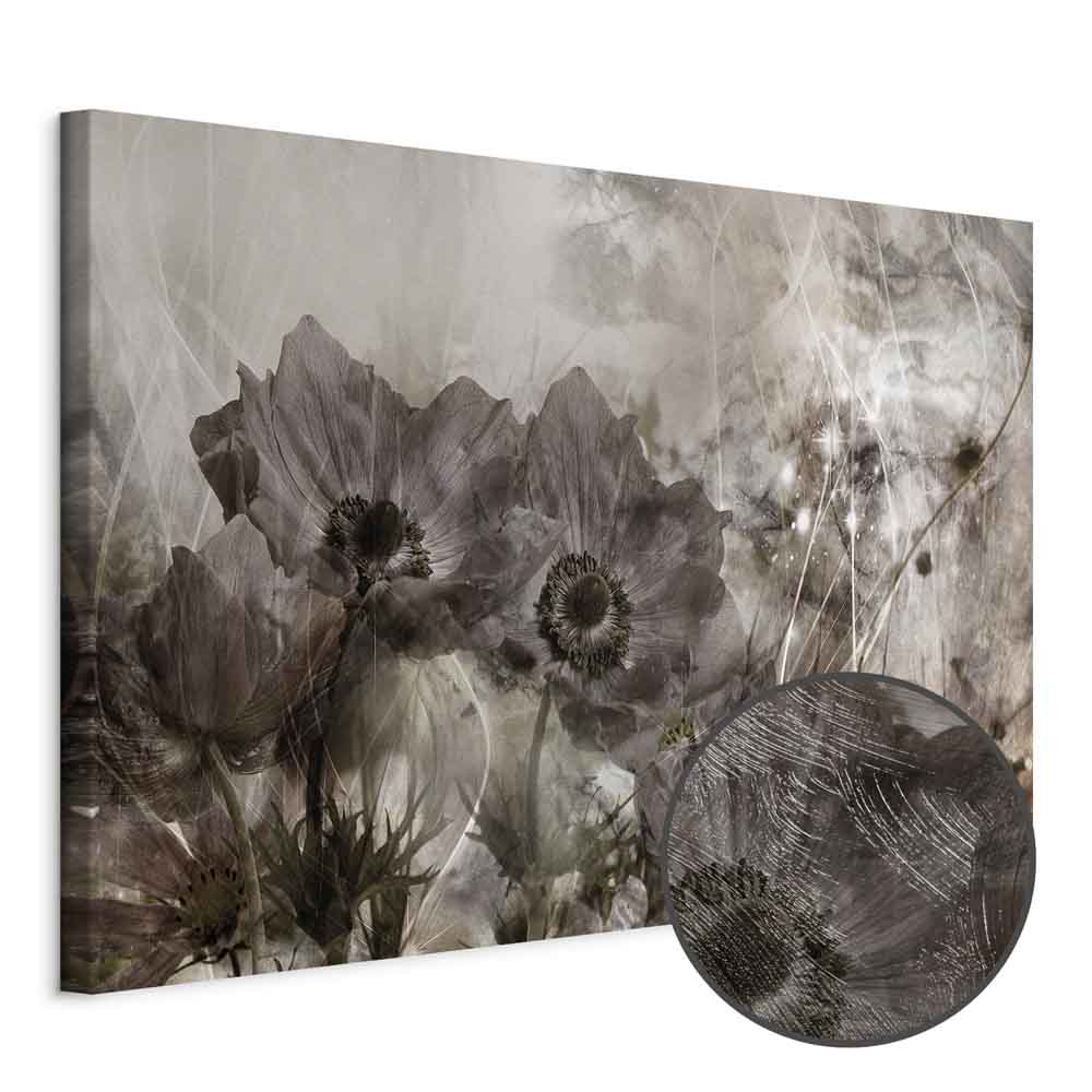 Sepia Anemones Floral Canvas Print