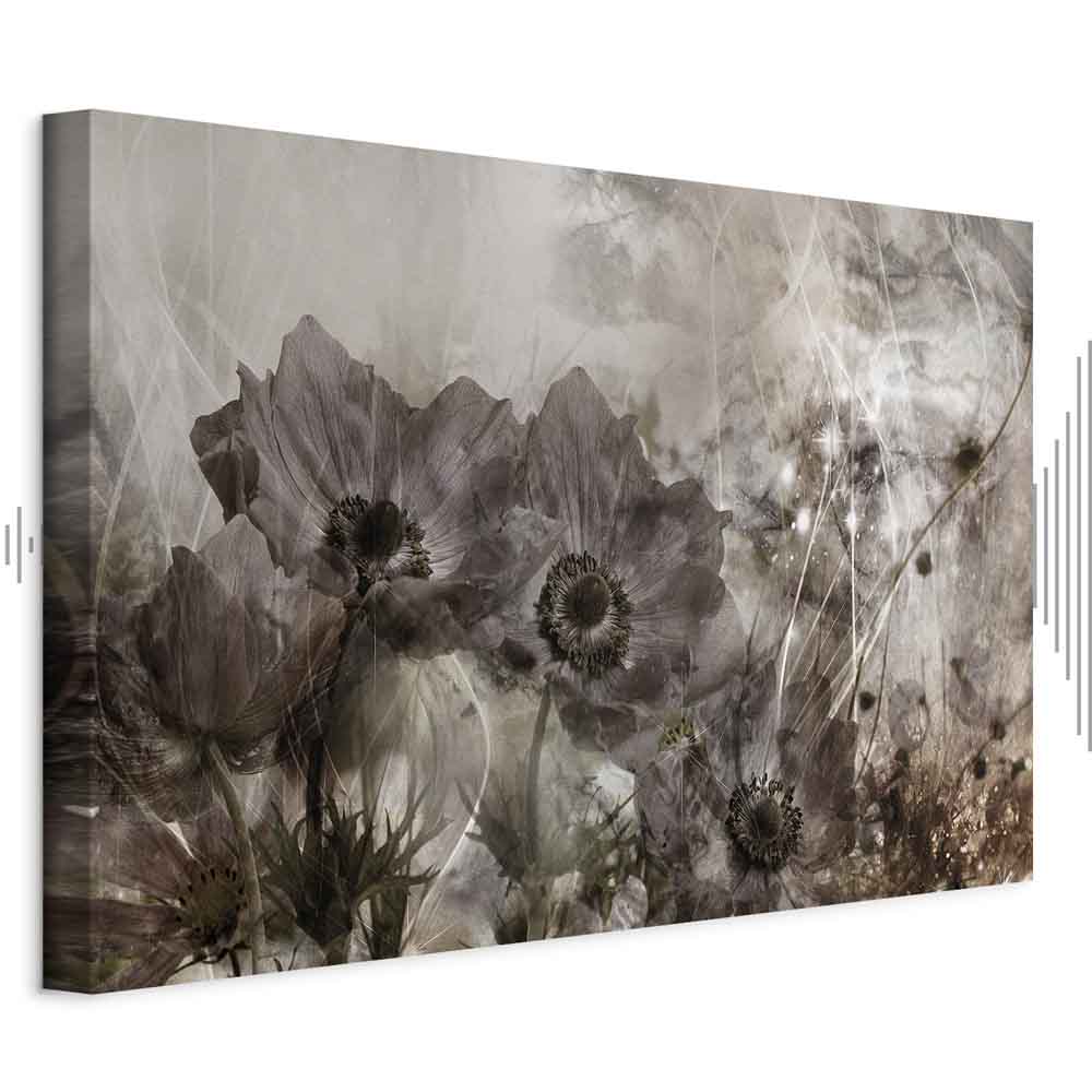 Sepia Anemones Floral Canvas Print