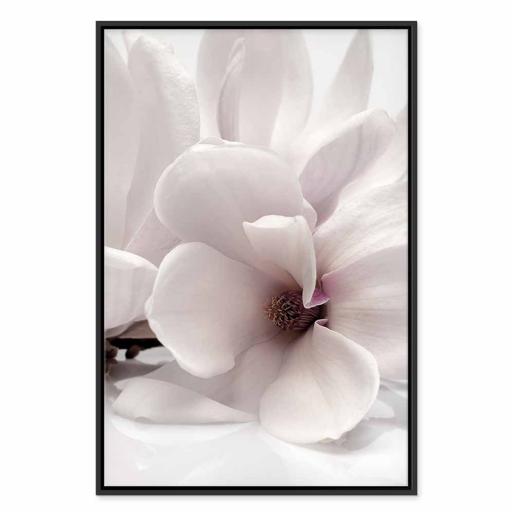 Magnolia Flowers Blooming Light Vertical Canvas Print