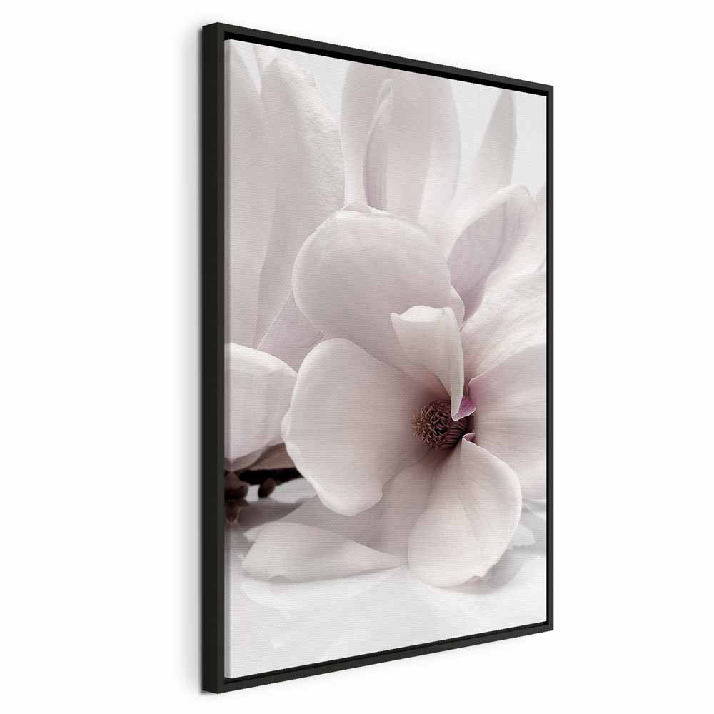 Magnolia Flowers Blooming Light Vertical Canvas Print
