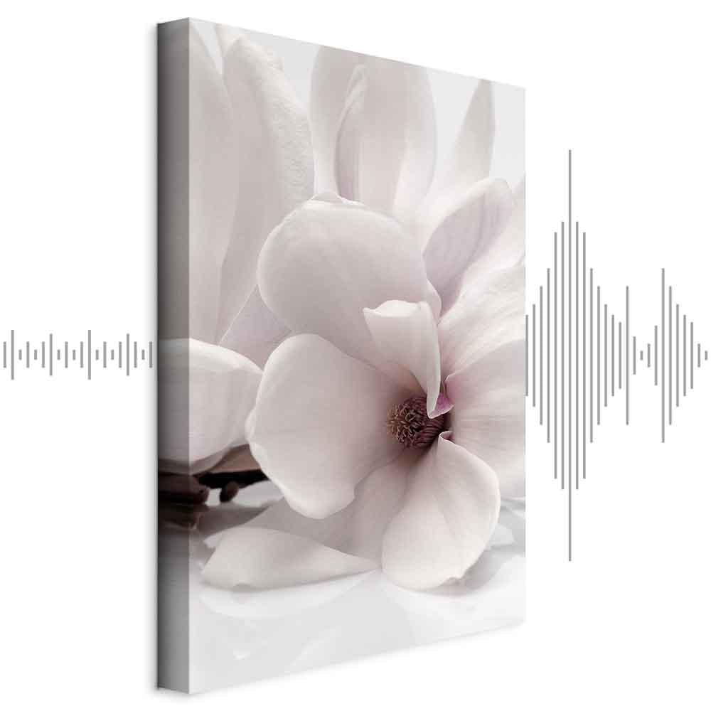 Magnolia Flowers Blooming Light Vertical Canvas Print