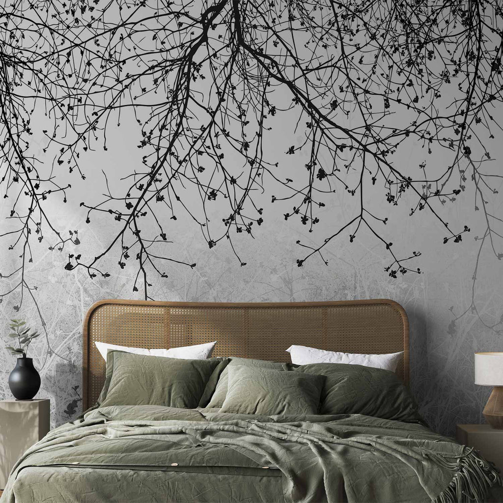 Sunlit Forest Trees Nature Wall Mural