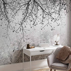 Sunlit Forest Trees Nature Wall Mural