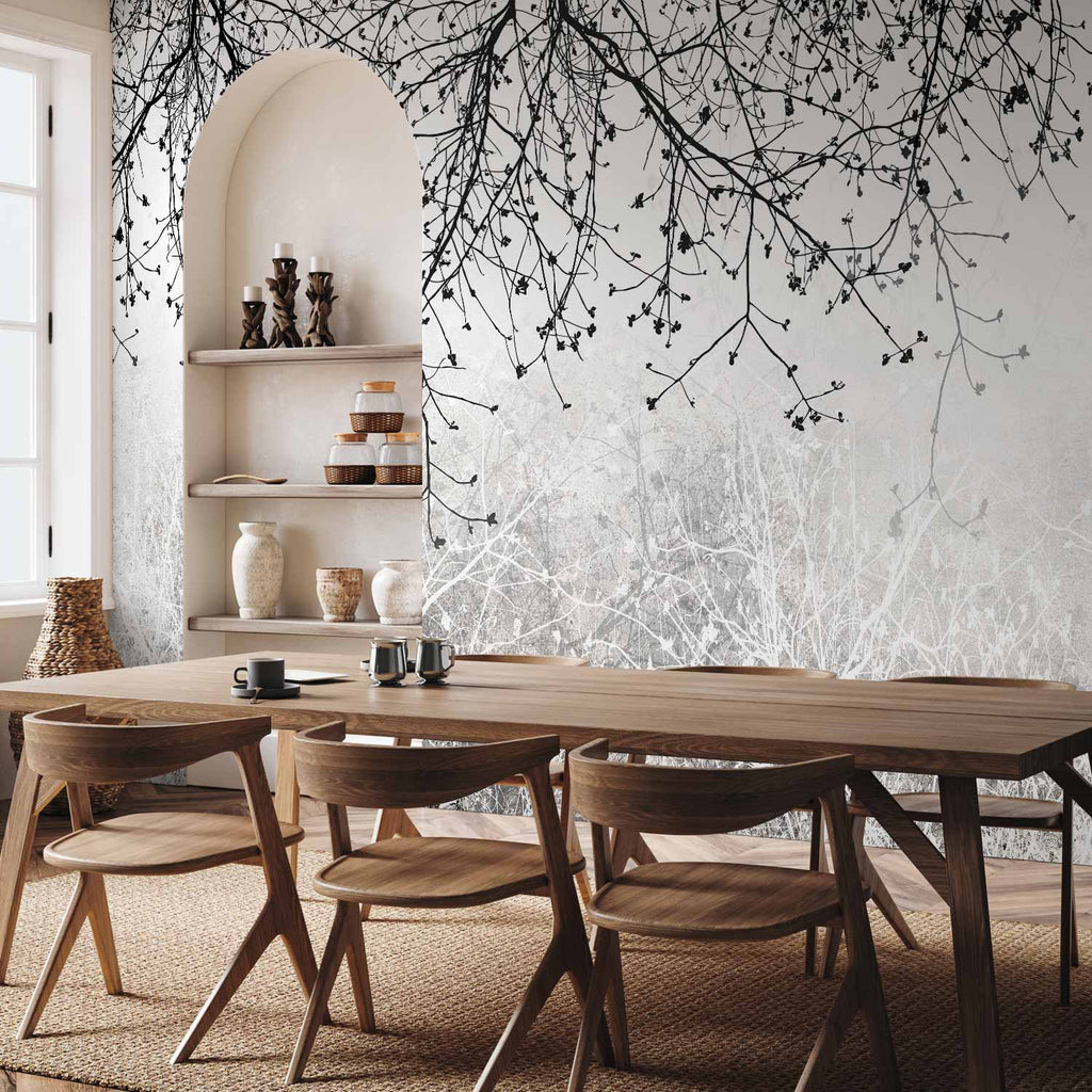 Sunlit Forest Trees Nature Wall Mural