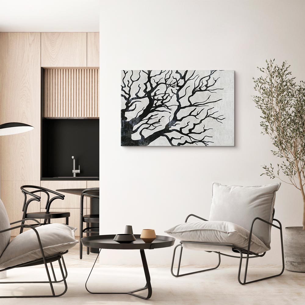 Cold Forest Trees Nature Canvas Print