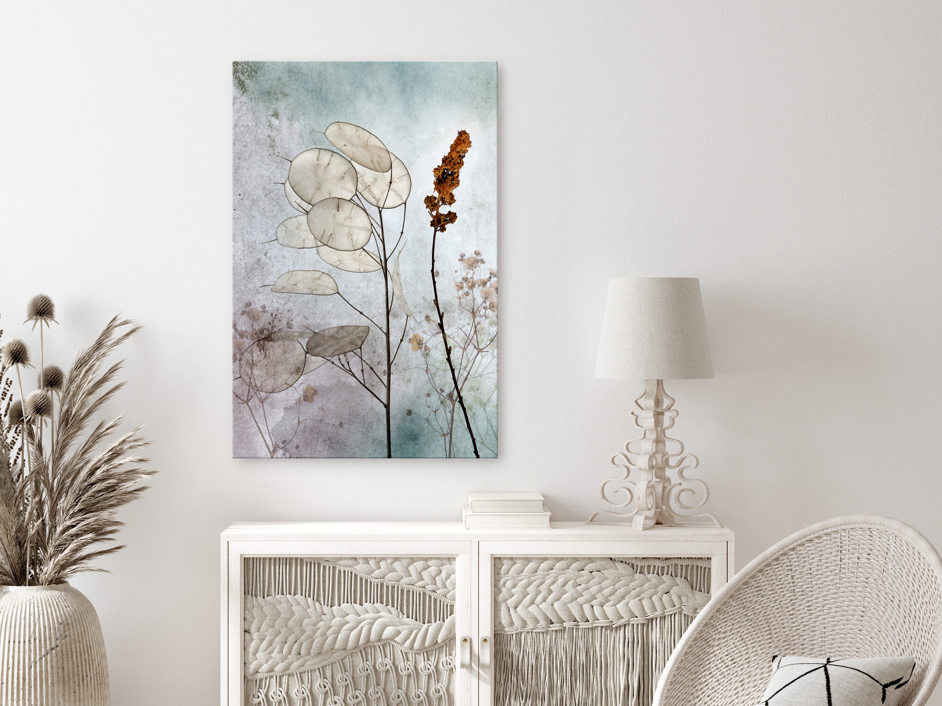 Canvas Print Foggy Lunaria Vertical 1 Part