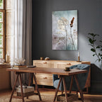 Foggy Lunaria Floral Vertical Canvas Print