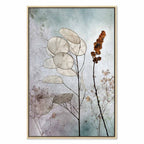 Foggy Lunaria Floral Vertical Canvas Print