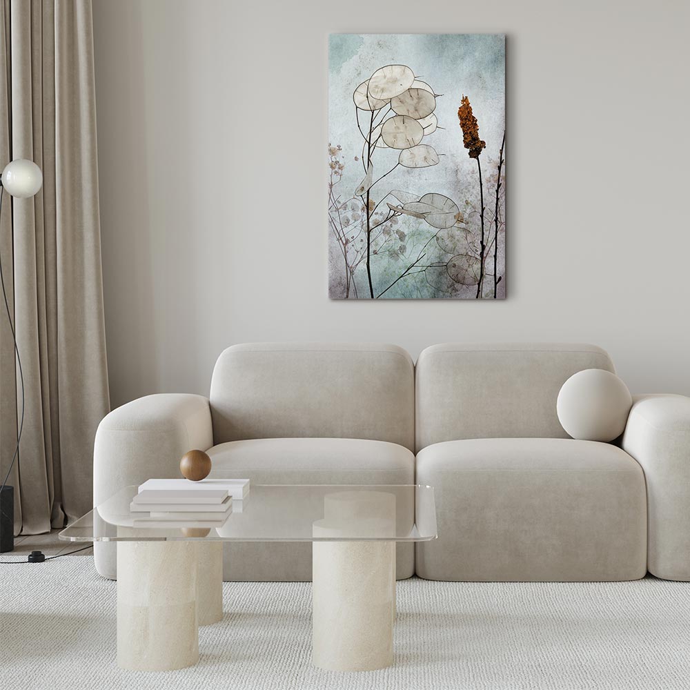 Lunaria Fruits Botanical Vertical Canvas Print