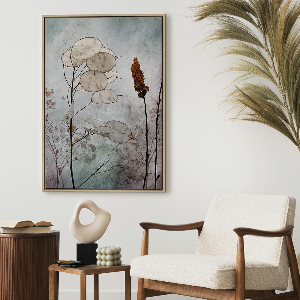 Lunaria Fruits Botanical Vertical Canvas Print