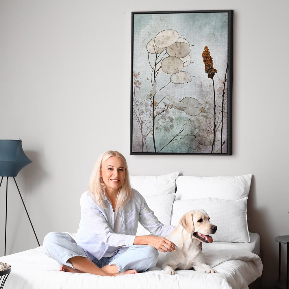 Lunaria Fruits Botanical Vertical Canvas Print