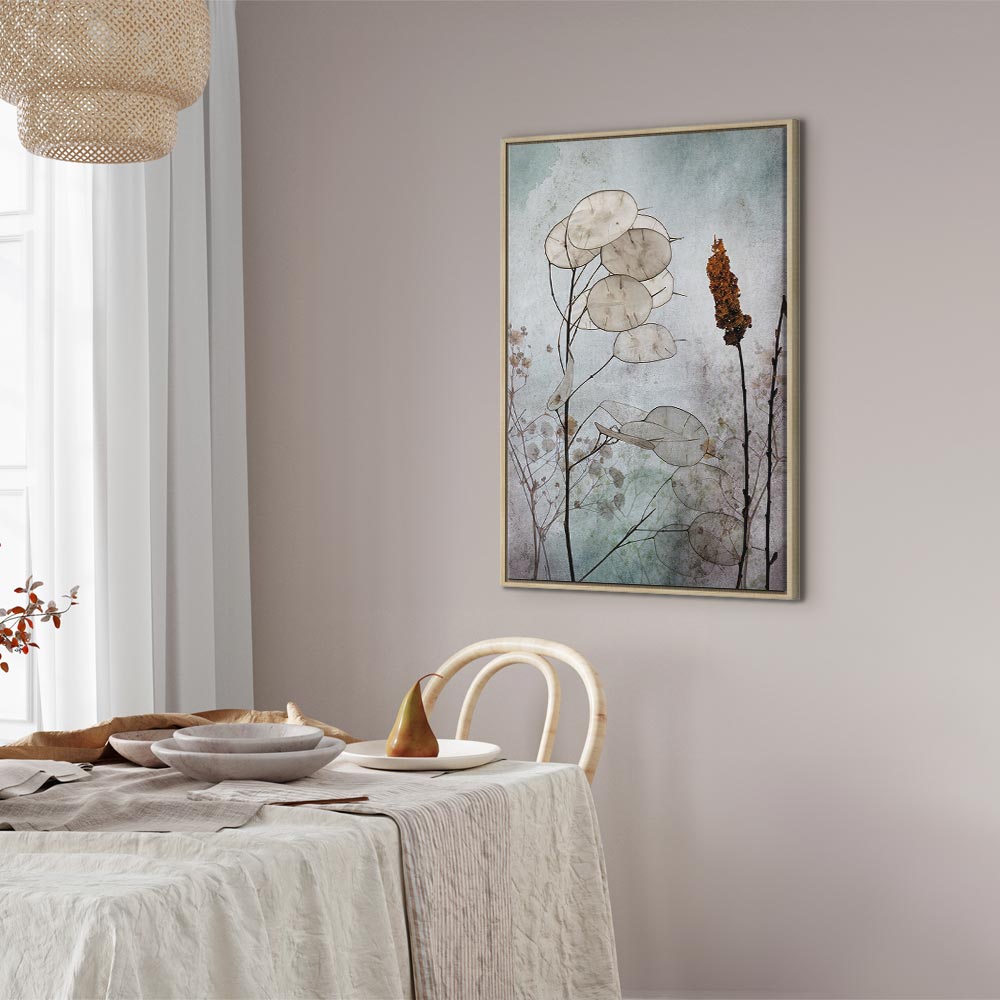 Lunaria Fruits Botanical Vertical Canvas Print