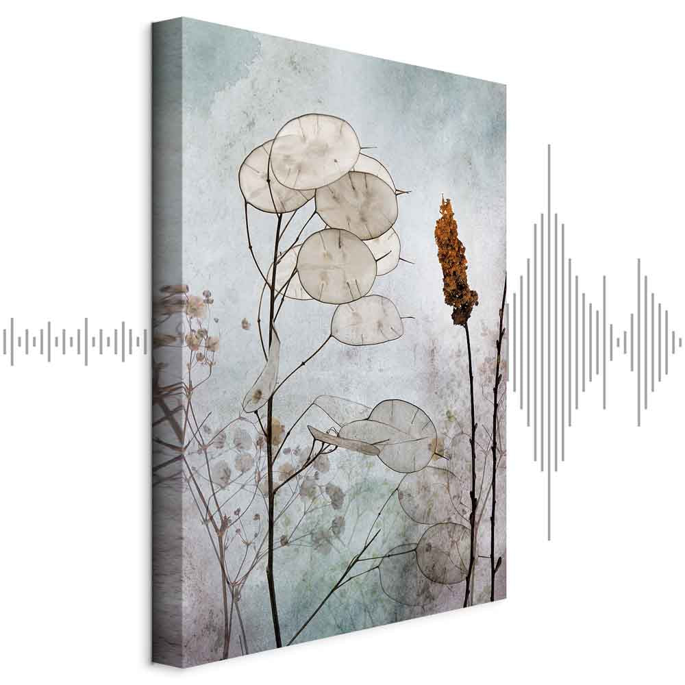 Lunaria Fruits Botanical Vertical Canvas Print