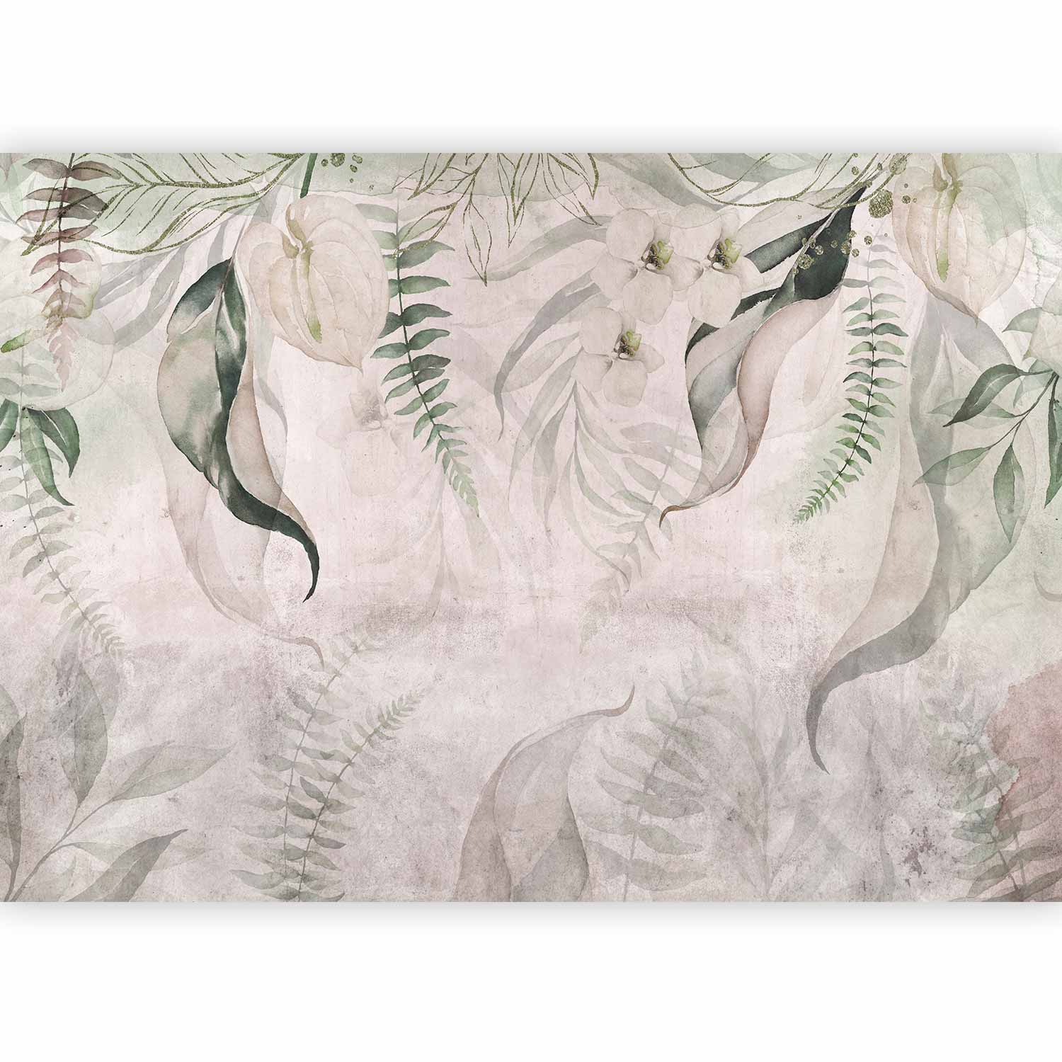 Tropical Leaves Morning Exotic Wall Mural