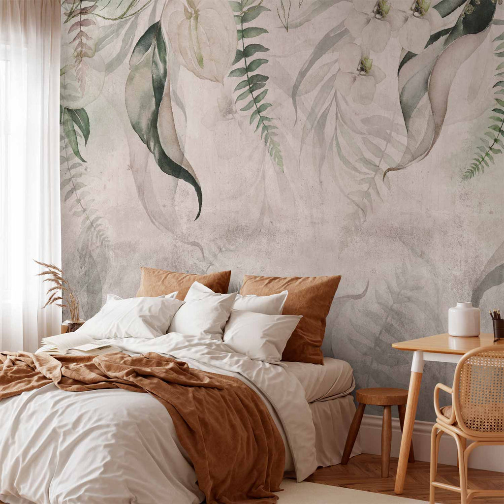 Tropical Leaves Morning Exotic Wall Mural
