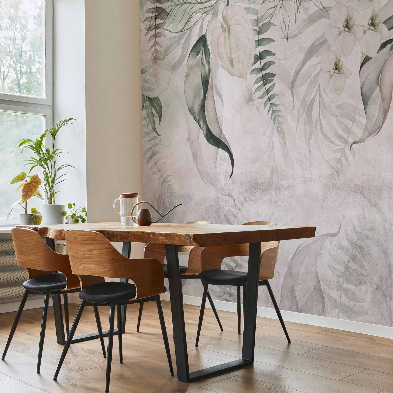 Tropical Leaves Morning Exotic Wall Mural