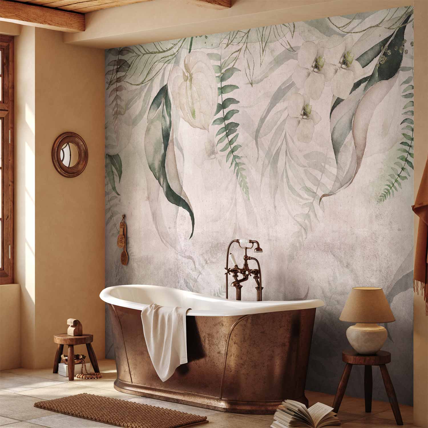 Tropical Leaves Morning Exotic Wall Mural