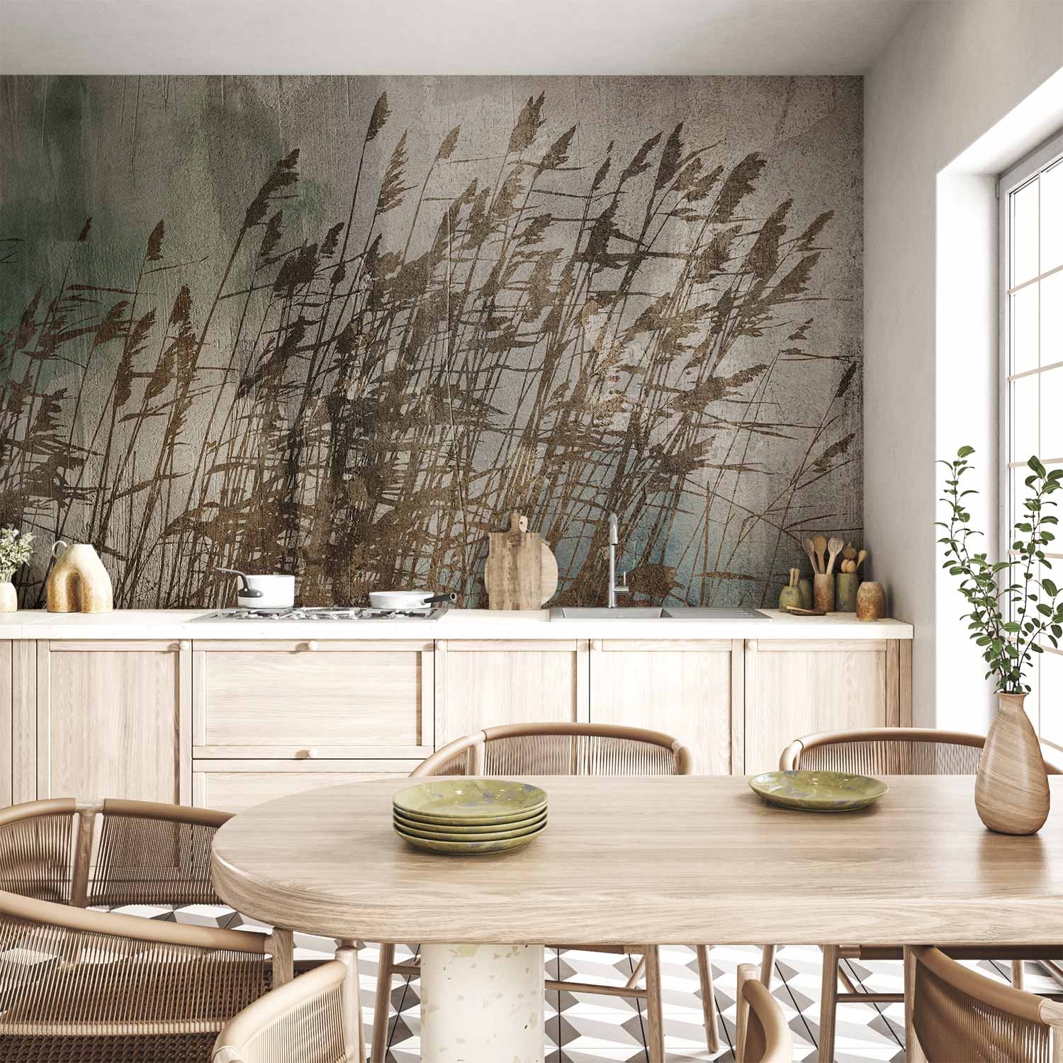 Water Grasses Field Nature Wall Mural