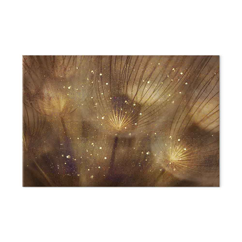 Golden Dandelions Floral Canvas Print
