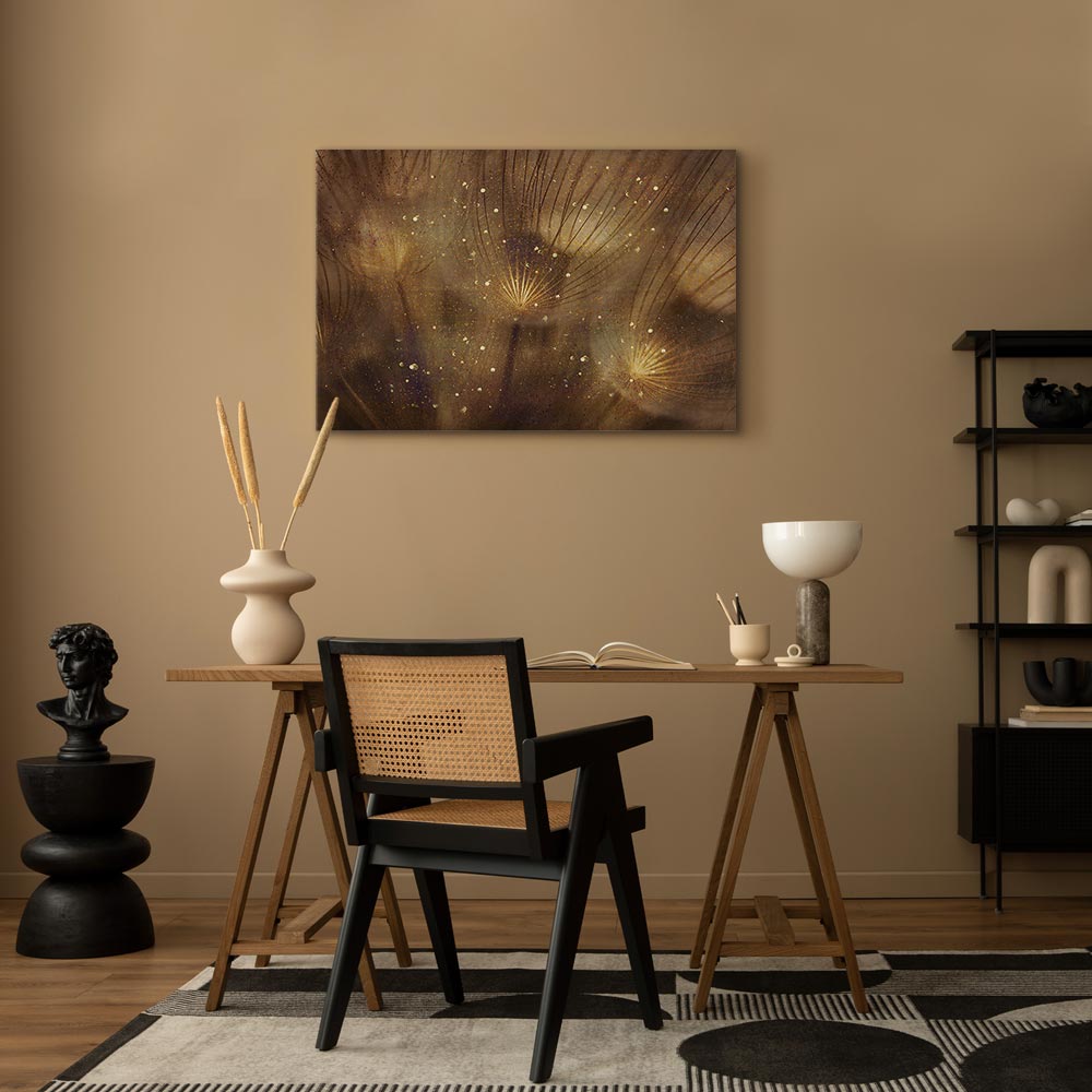 Golden Dandelions Floral Canvas Print