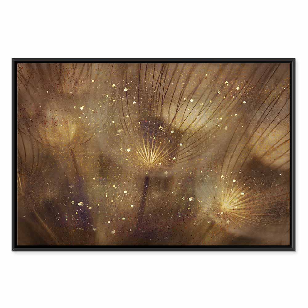 Golden Dandelions Floral Canvas Print