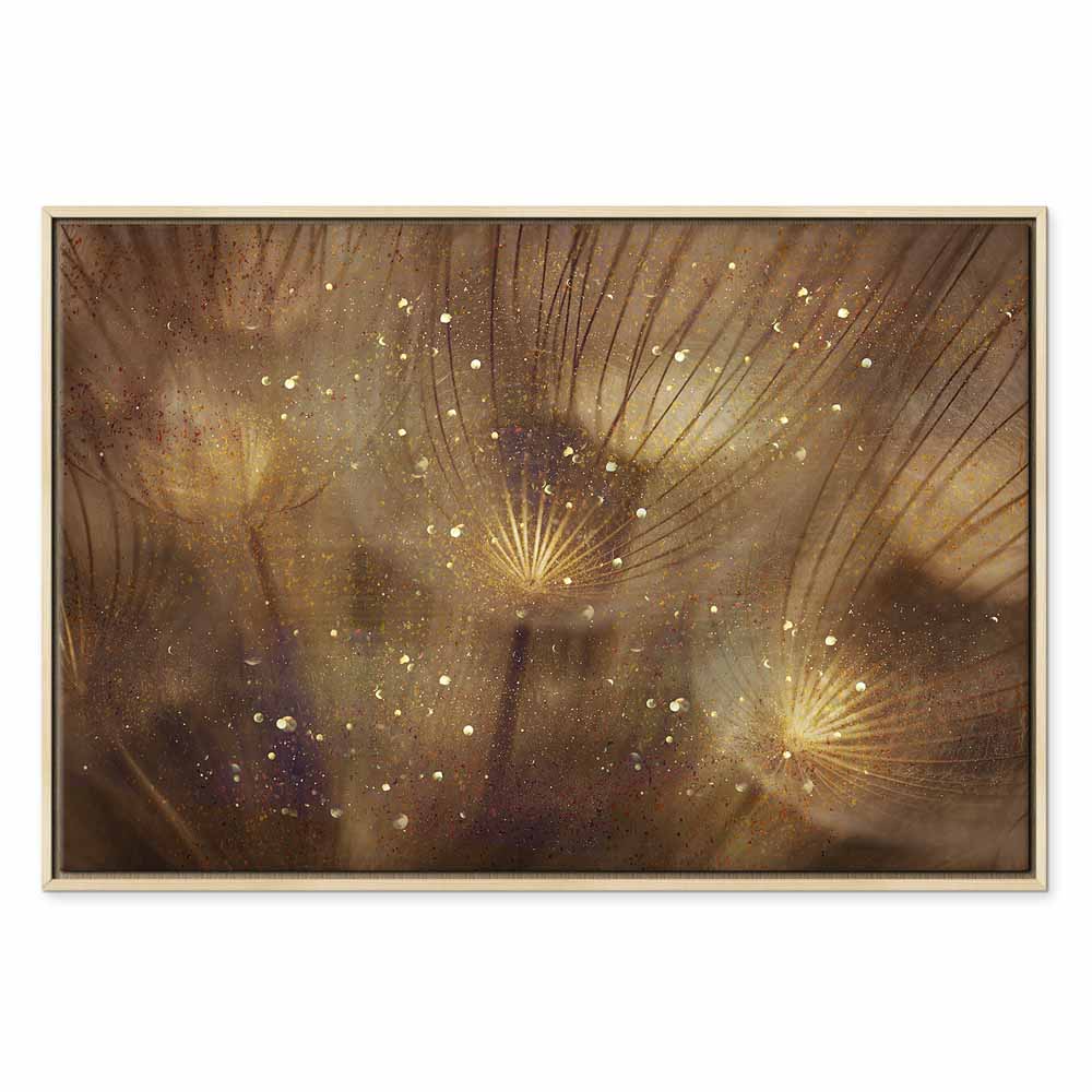 Golden Dandelions Floral Canvas Print