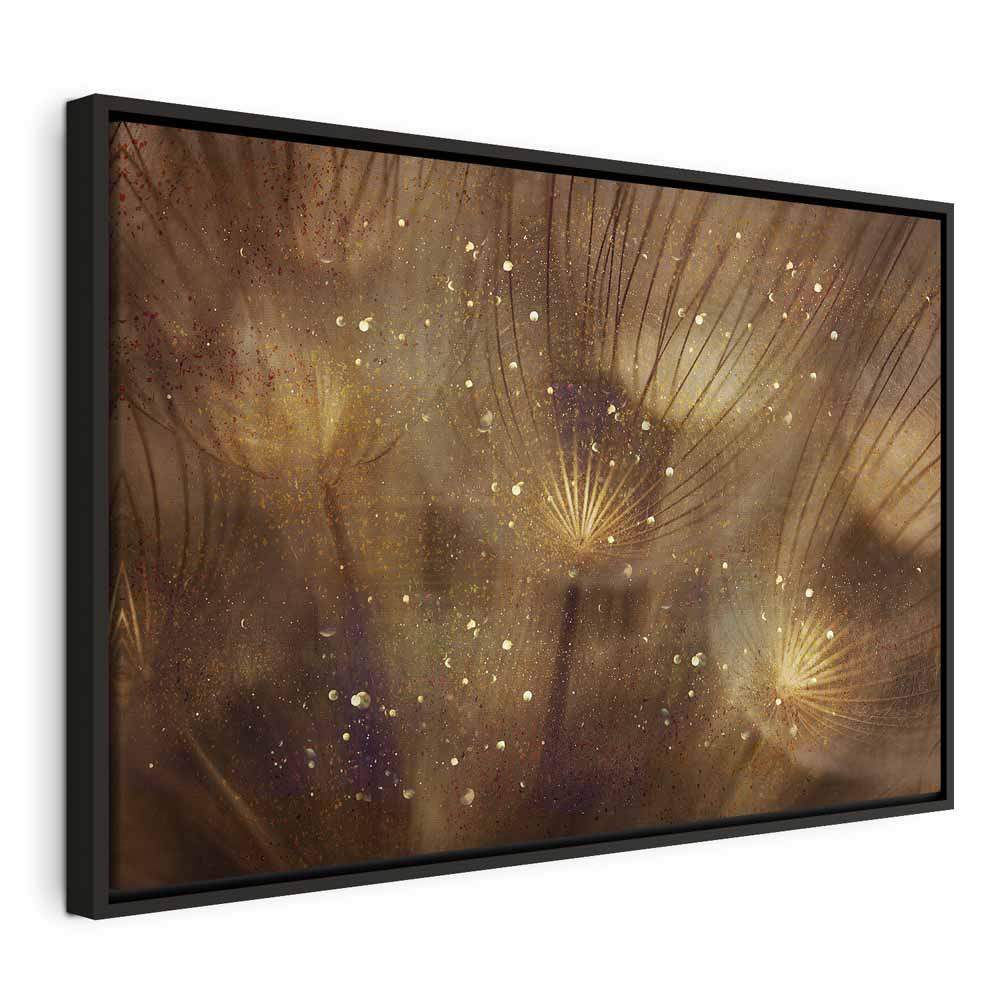 Golden Dandelions Floral Canvas Print