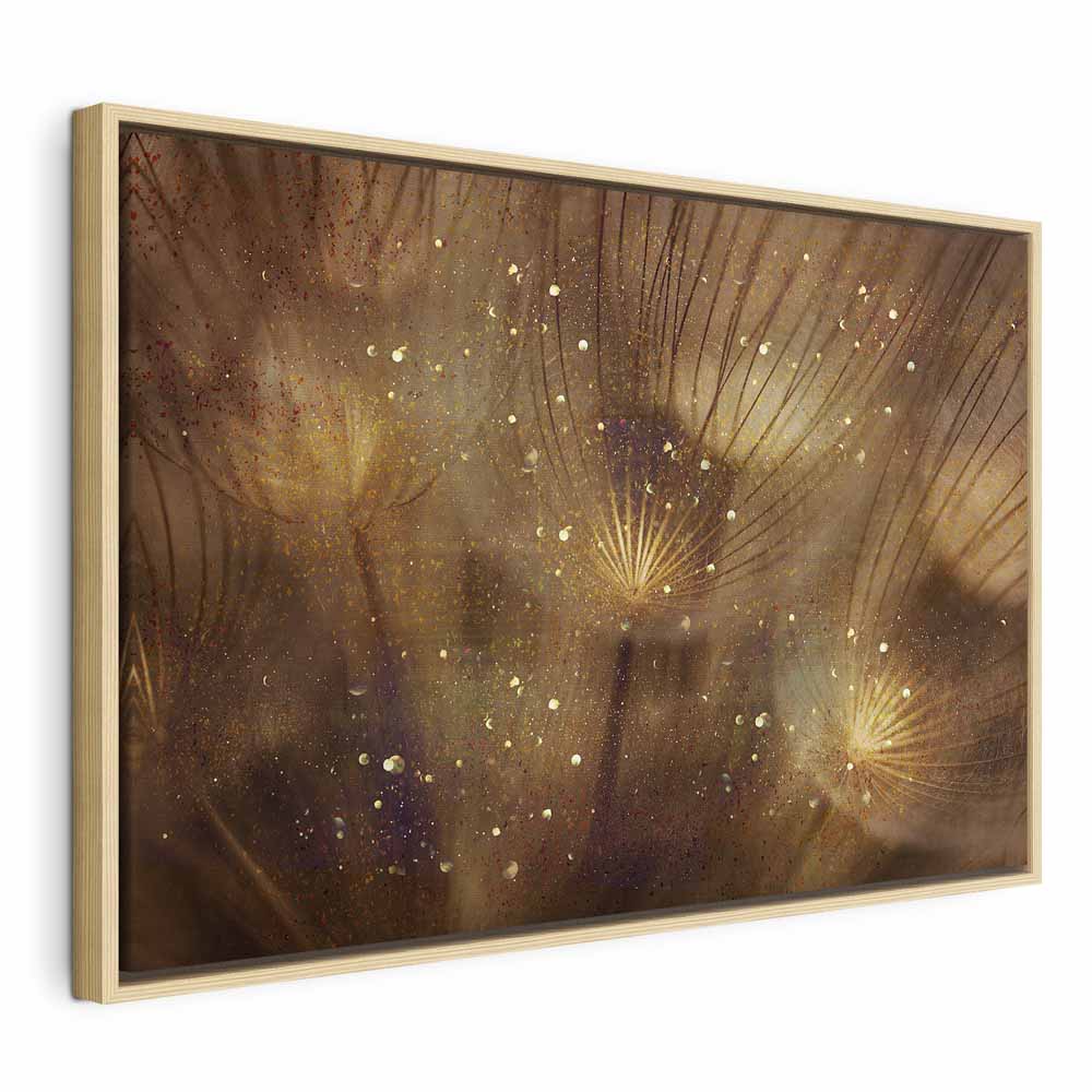 Golden Dandelions Floral Canvas Print