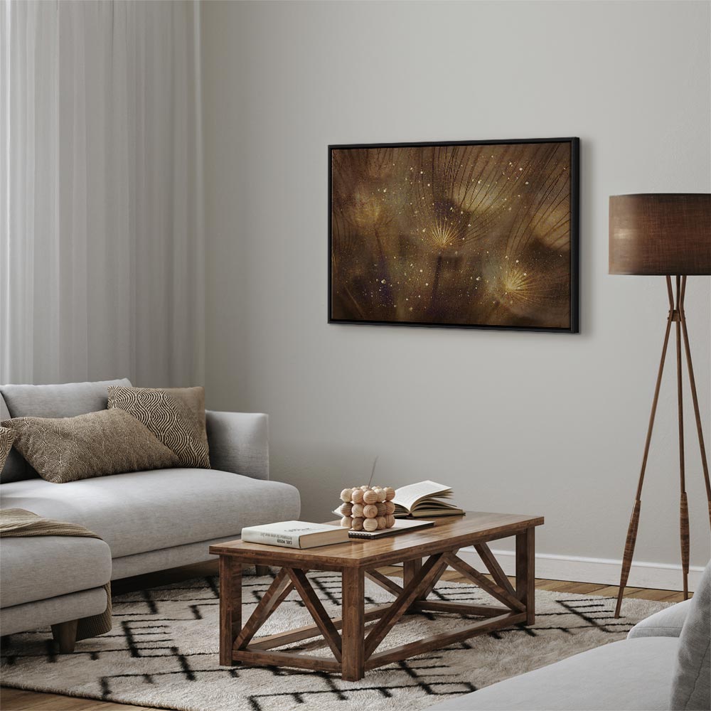 Golden Dandelions Floral Canvas Print