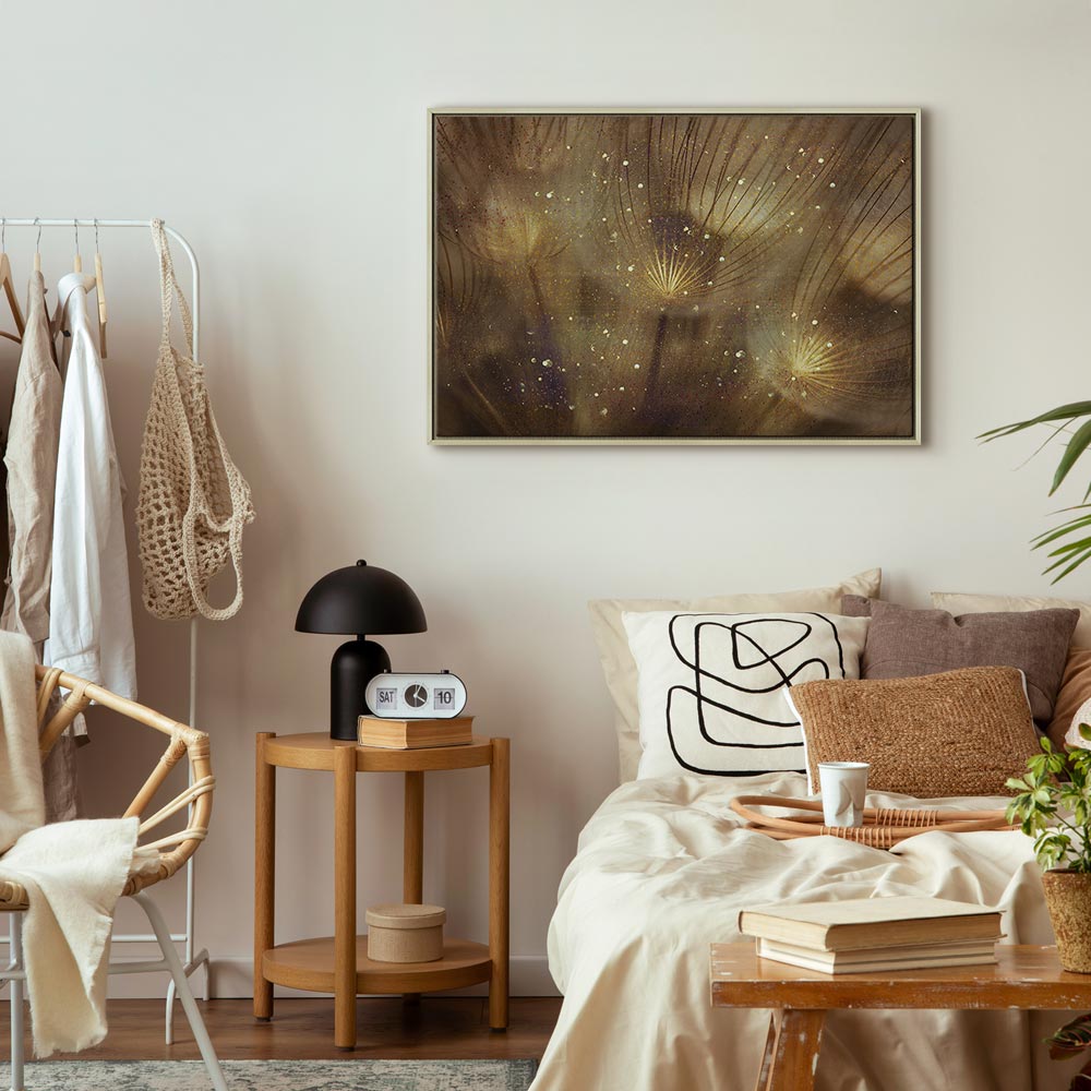 Golden Dandelions Floral Canvas Print