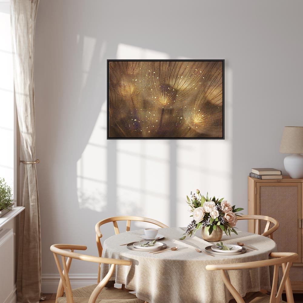 Golden Dandelions Floral Canvas Print