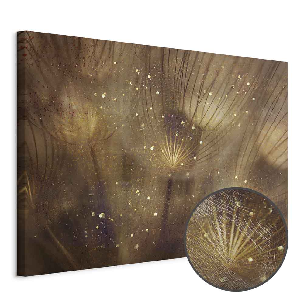 Golden Dandelions Floral Canvas Print