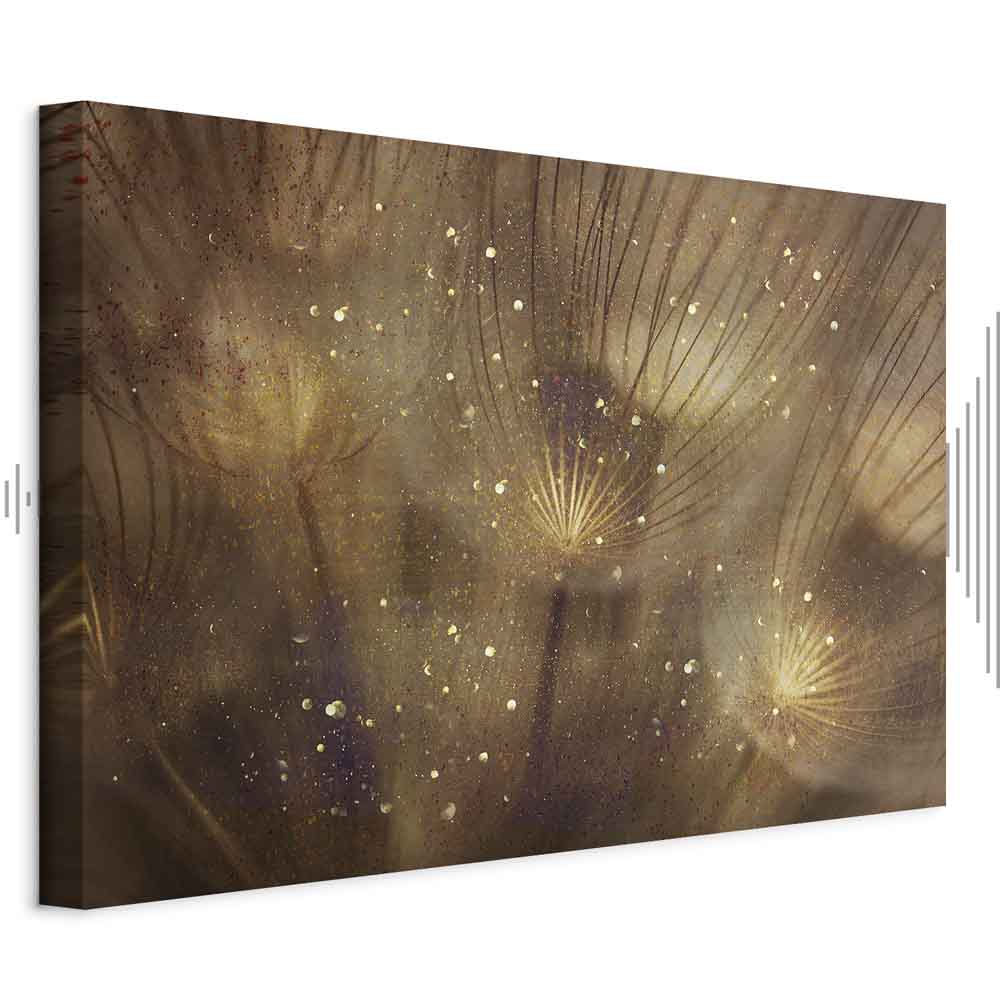 Golden Dandelions Floral Canvas Print