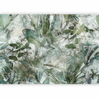 Dewy Green Leaves Nature Wall Mural