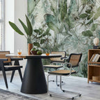 Dewy Green Leaves Nature Wall Mural