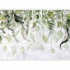 Windblown Green Leaves Nature Wall Mural