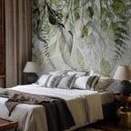 Windblown Green Leaves Nature Wall Mural