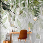 Windblown Green Leaves Nature Wall Mural
