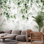 Light Green Leaves Nature Wall Mural