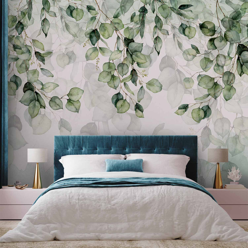 Light Green Leaves Nature Wall Mural