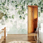 Light Green Leaves Nature Wall Mural