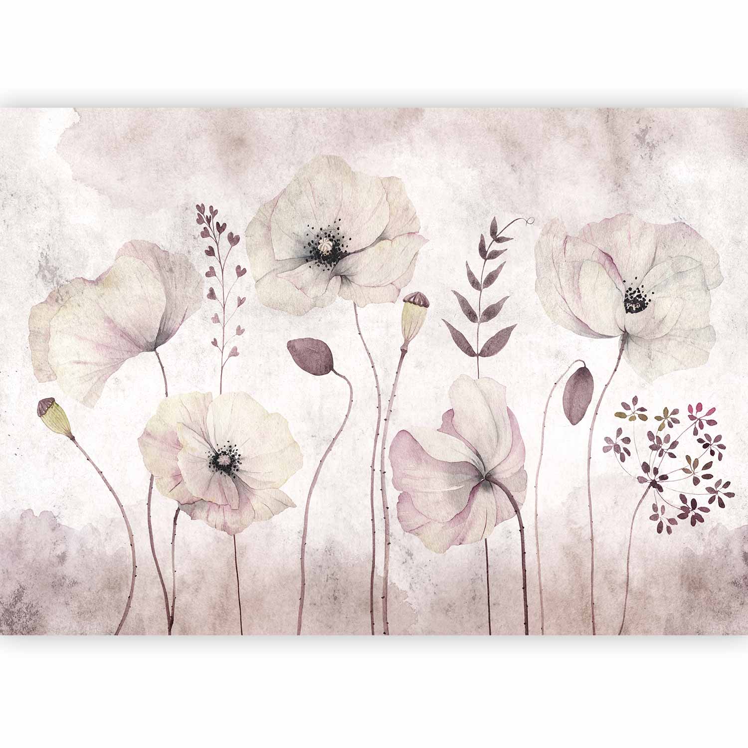 Watercolour Floral Moment Wall Mural