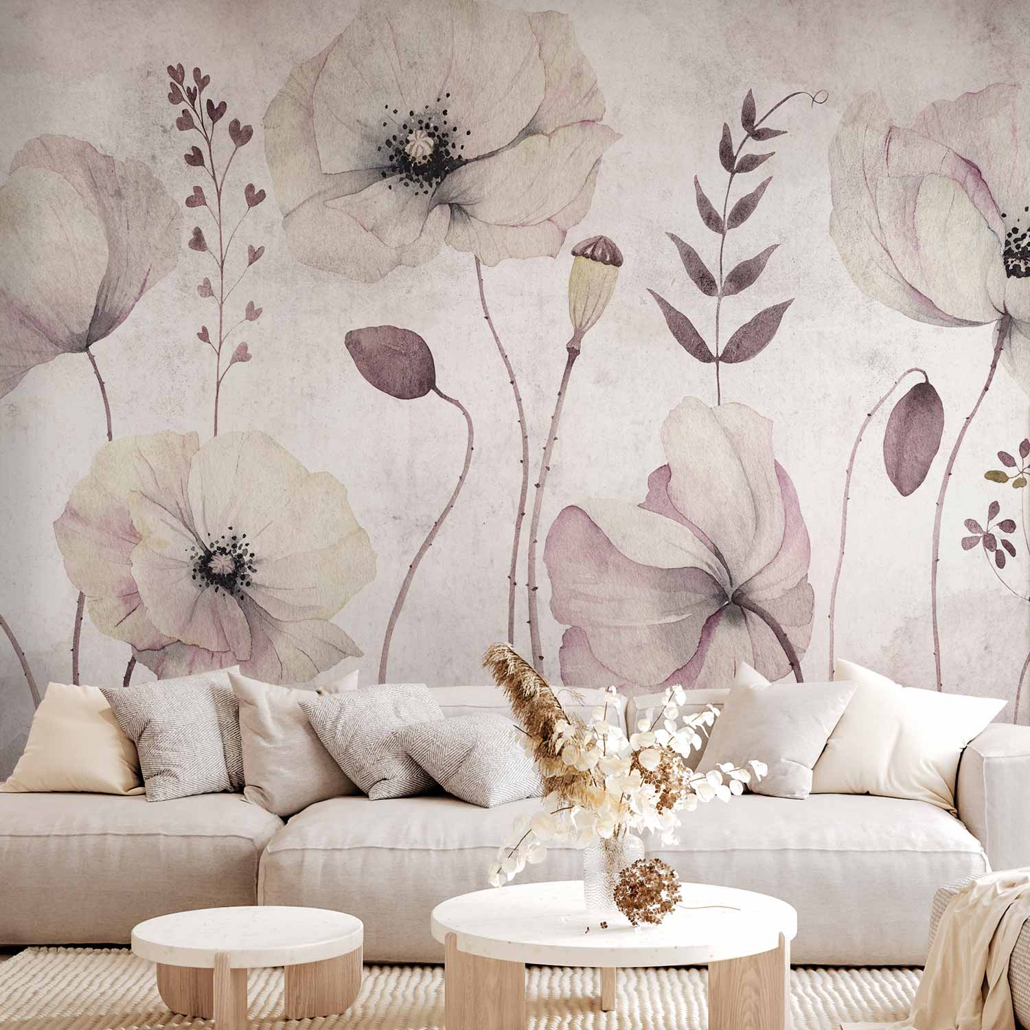 Watercolour Floral Moment Wall Mural