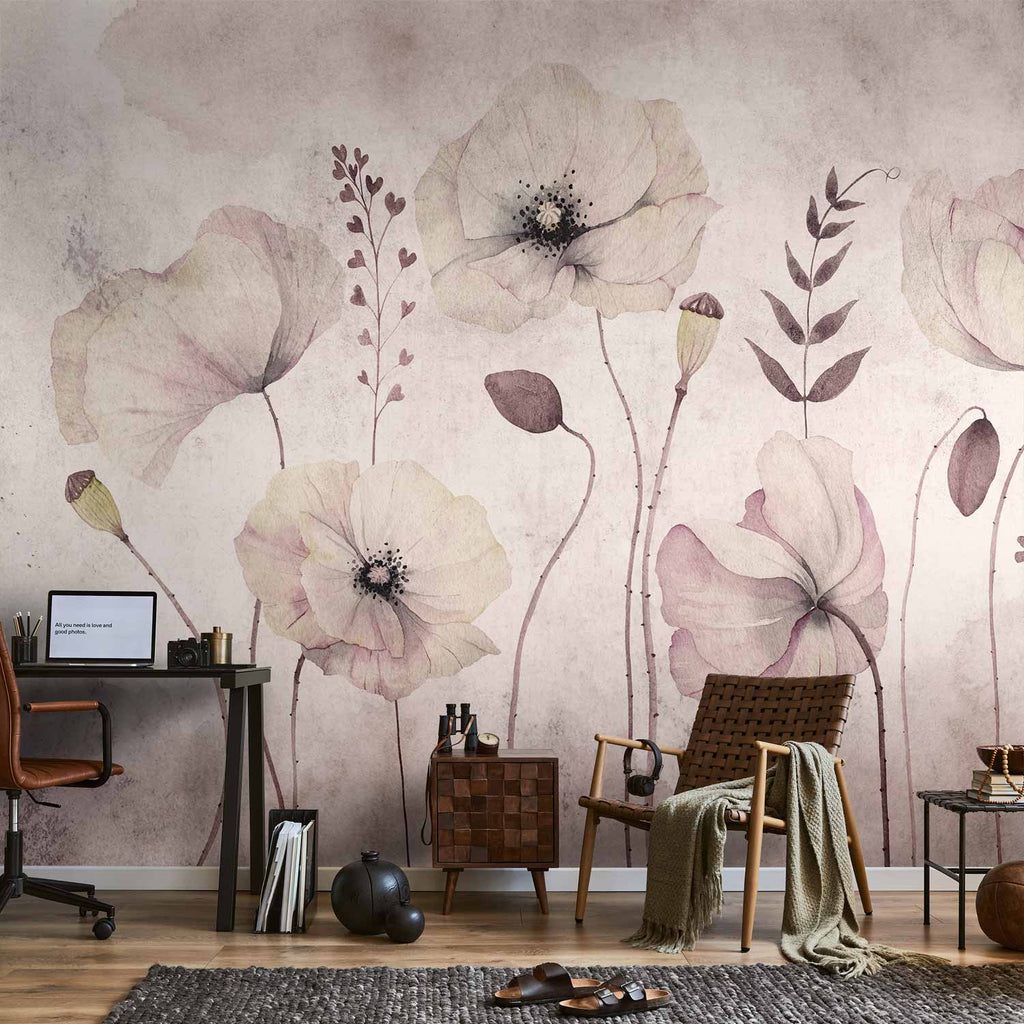 Watercolour Floral Moment Wall Mural