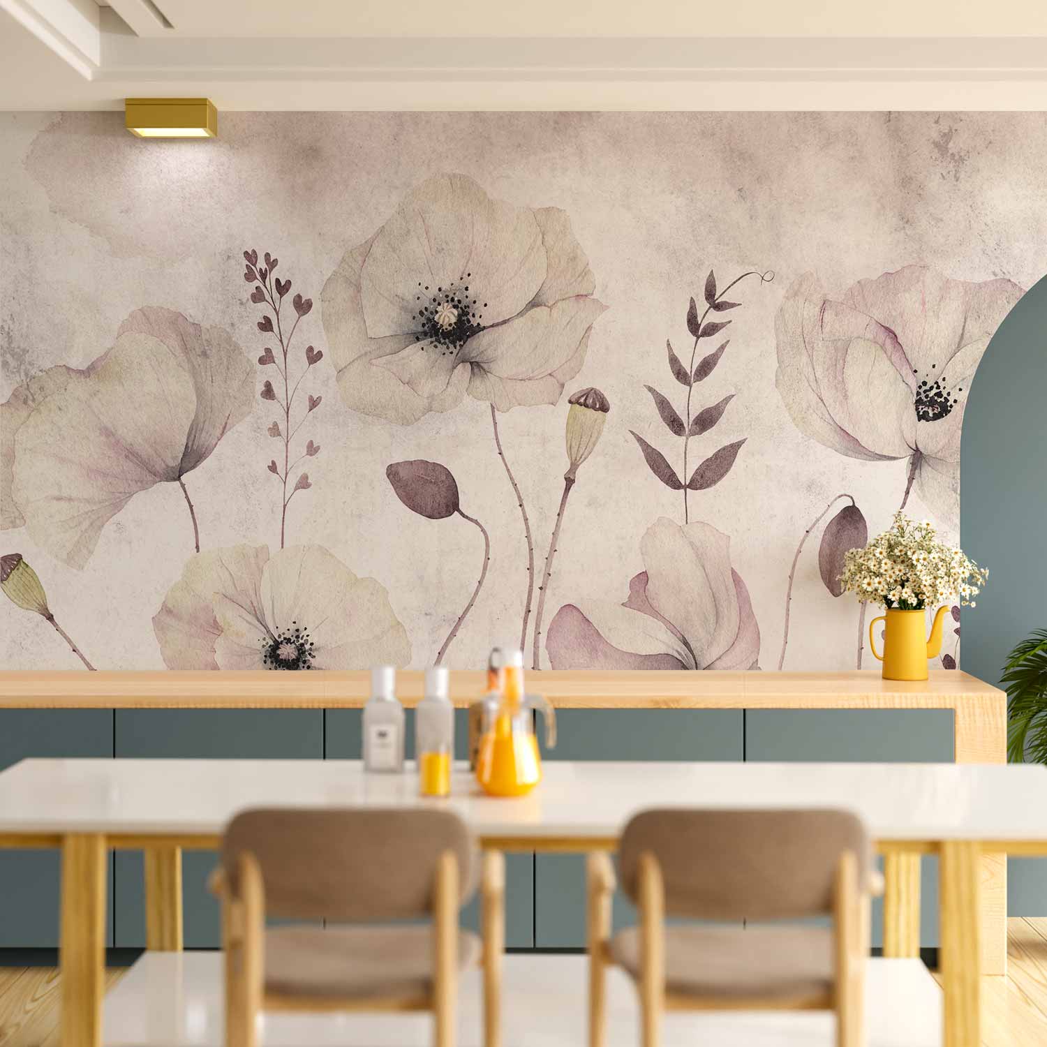 Watercolour Floral Moment Wall Mural