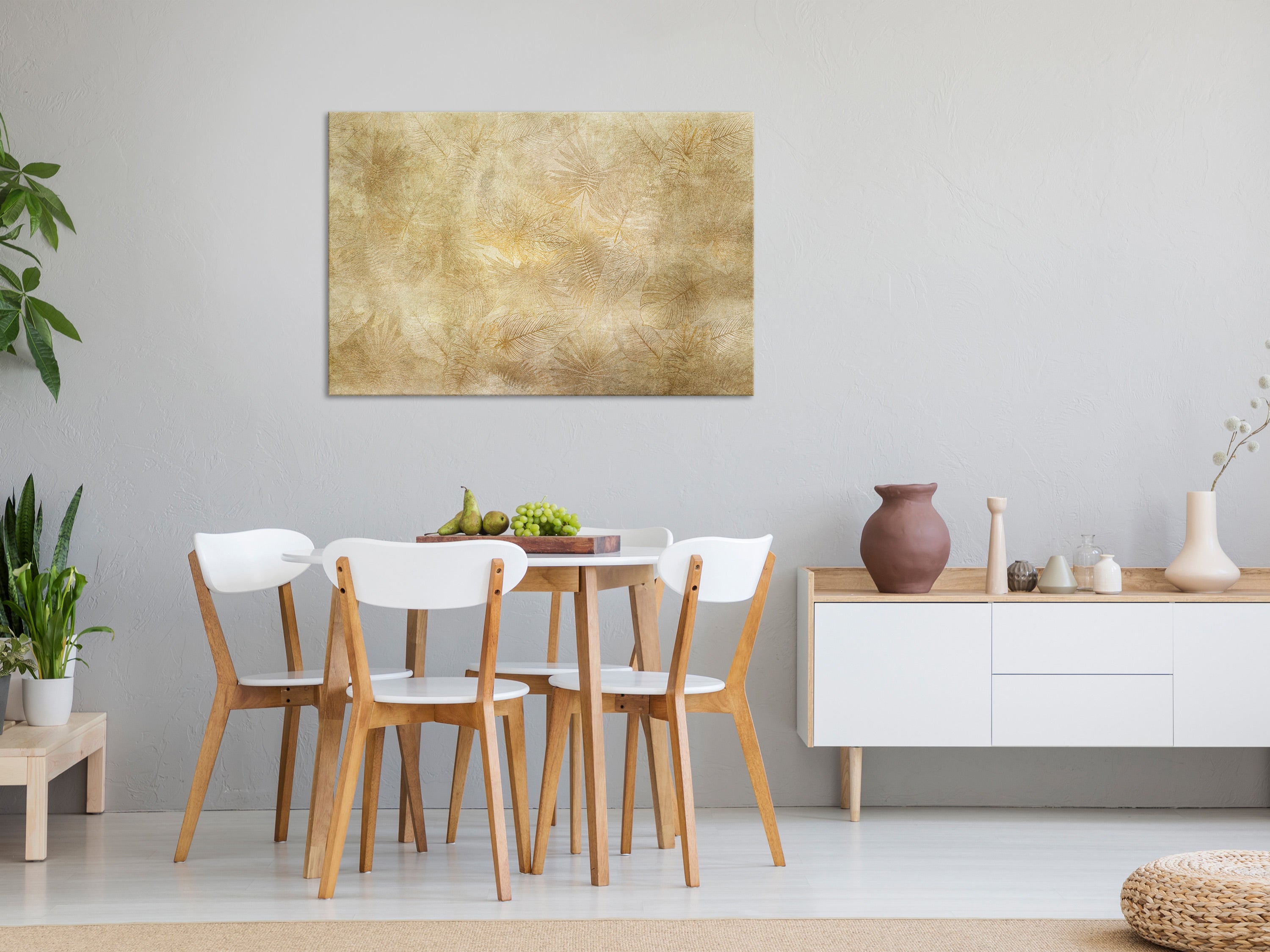 Canvas Print Vintage Leaves Wide Abstract Canvas Art