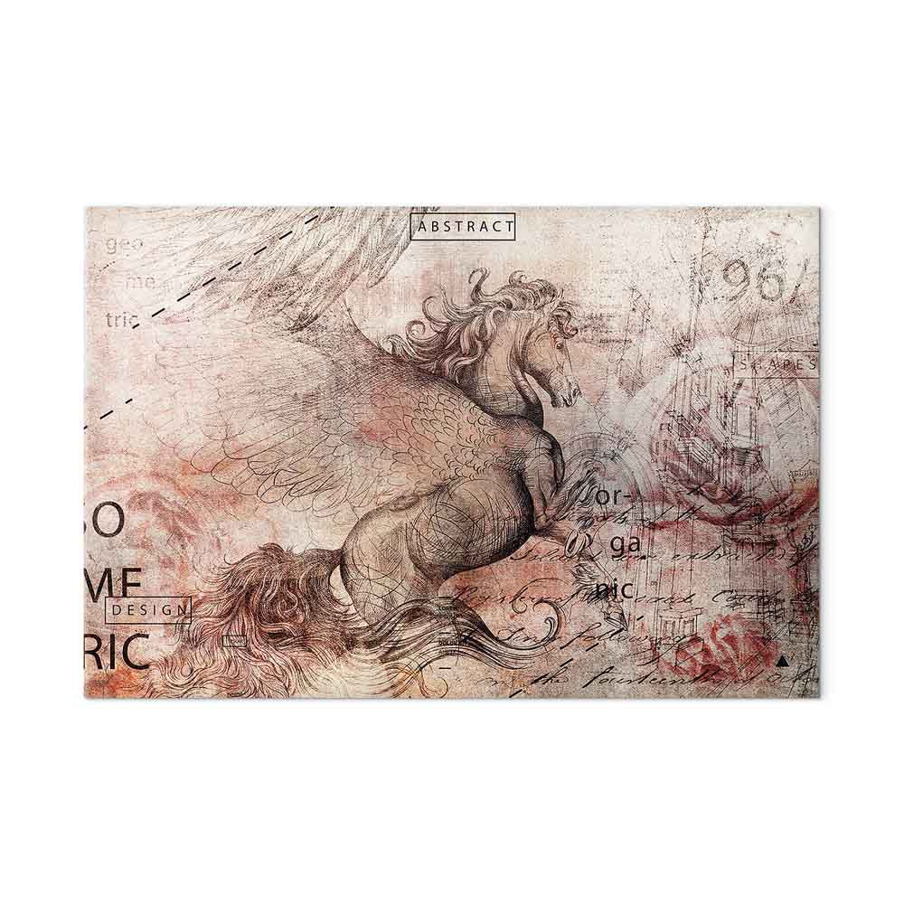 Abstract Vintage Horse Inscriptions Canvas Print