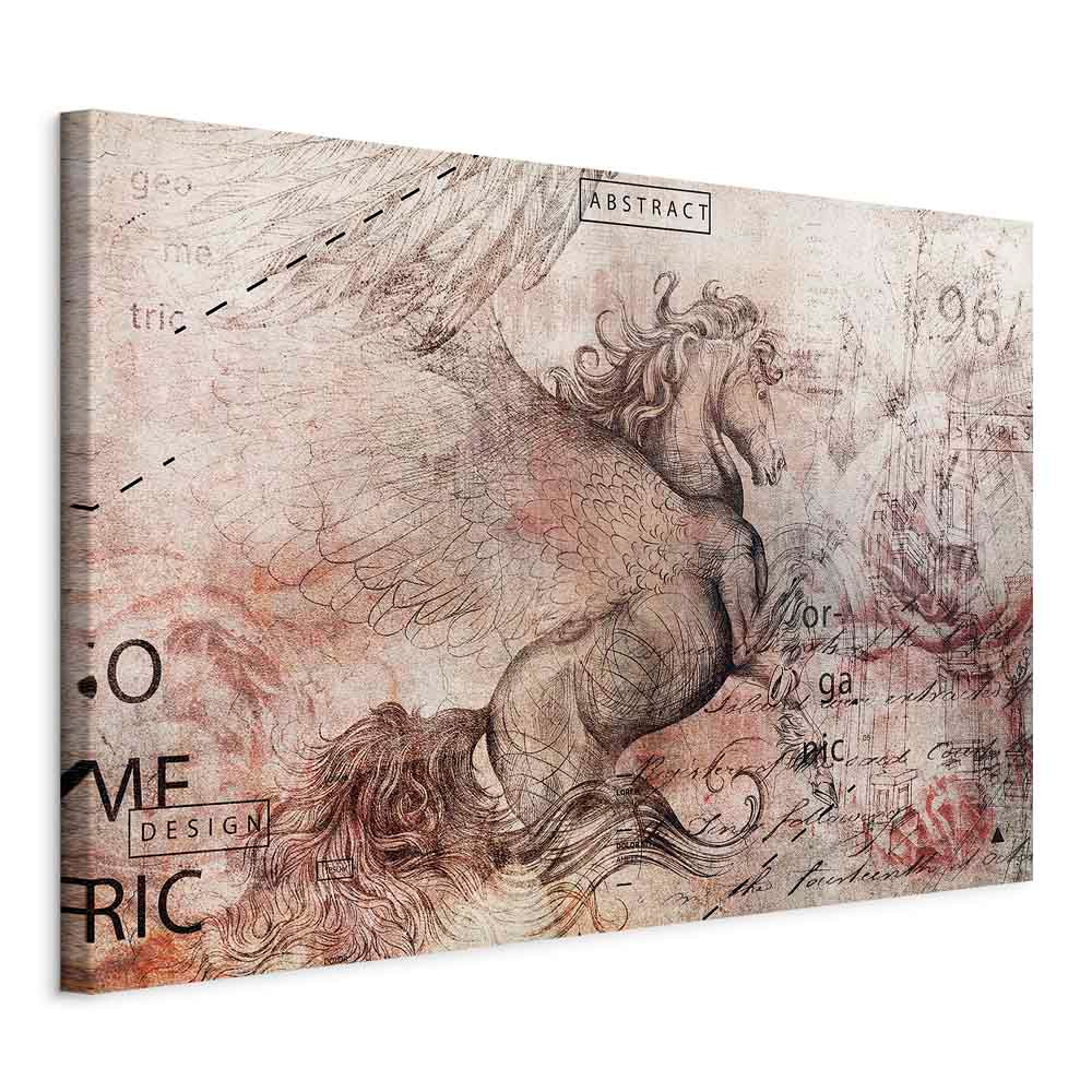 Abstract Vintage Horse Inscriptions Canvas Print