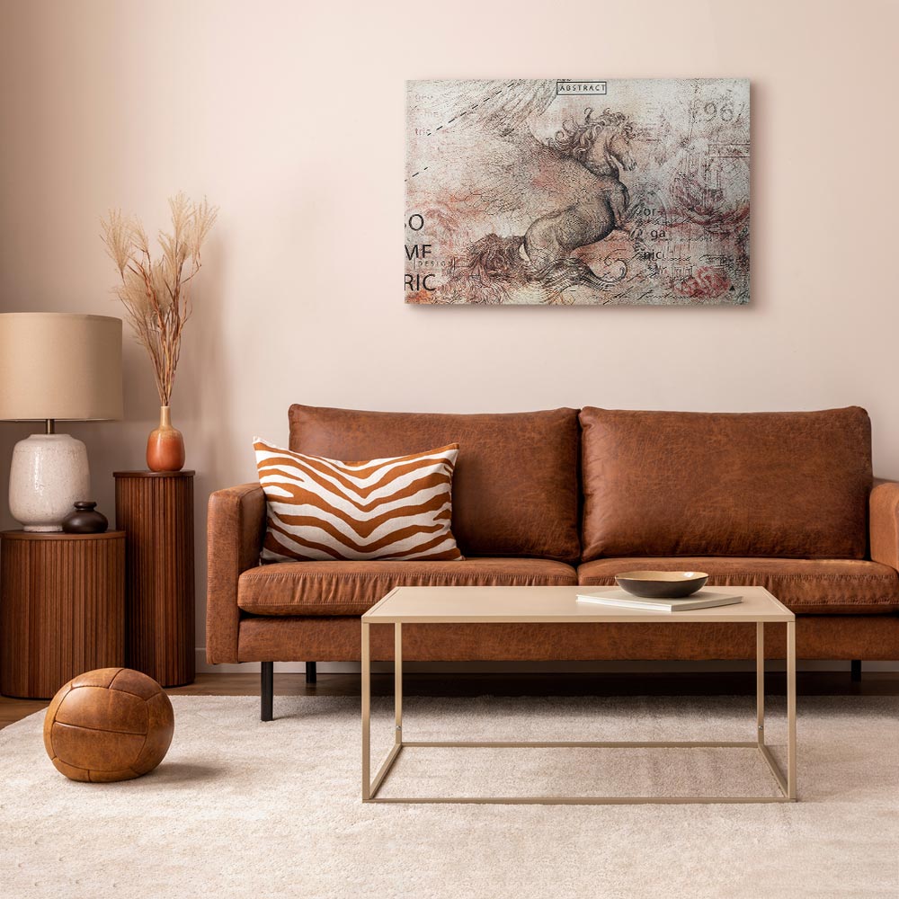 Abstract Vintage Horse Inscriptions Canvas Print